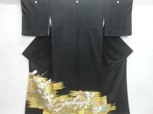 四季花に群鶴模様刺繍留袖（比翼付き）